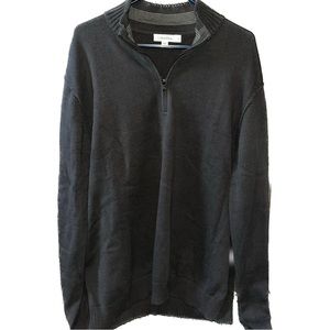 Calvin Klein Black Quarter Zip Up Long Sleeve Collared Sweater Mens XXL